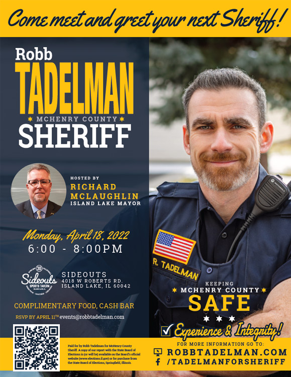 Meet Rob Tadelman at Sideouts Island Lake April 18 at 6 pm 